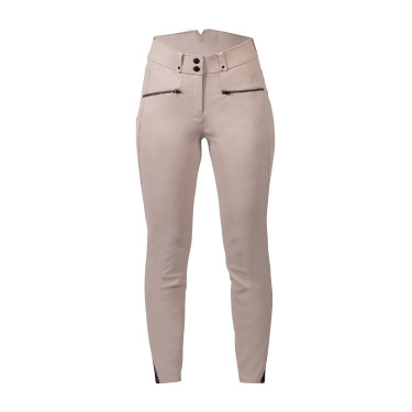 Pantaloni HKM Pearl City da donna con fondi in silicone a presa totale Beige
