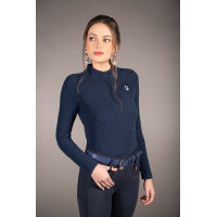 Polo a maniche lunghe Lauria Garrelli Arezzo Soft Blu profondo