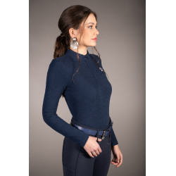 Polo a maniche lunghe Lauria Garrelli Arezzo Soft Blu profondo