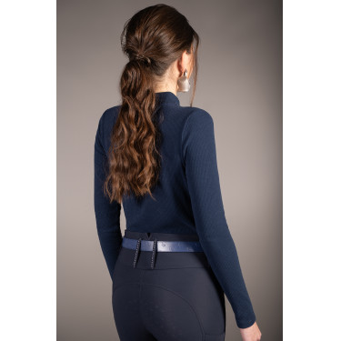 Polo a maniche lunghe Lauria Garrelli Arezzo Soft Blu profondo