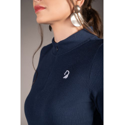 Polo a maniche lunghe Lauria Garrelli Arezzo Soft Blu profondo