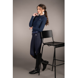 Polo a maniche lunghe Lauria Garrelli Arezzo Soft Blu profondo