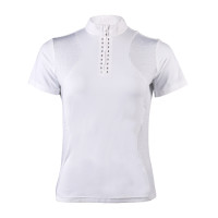 Polo da competizione HKM Glam maniche corte donna Bianco
