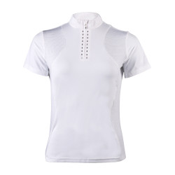 Polo da competizione HKM Glam maniche corte donna Bianco