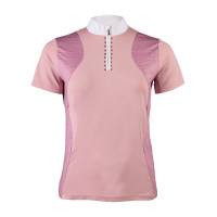 Polo da competizione HKM Glam maniche corte donna Rosa antico