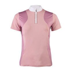 Polo da competizione HKM Glam maniche corte donna Rosa antico