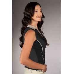 Polo senza maniche da donna HKM Limone Nero