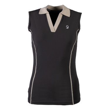 Polo senza maniche da donna HKM Limone Nero