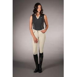 Polo senza maniche da donna HKM Limone Nero