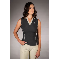 Polo senza maniche da donna HKM Limone Nero