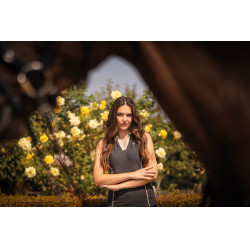 Polo senza maniche da donna HKM Limone Nero