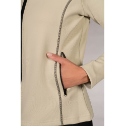 Felpa con zip Lauria Garrelli Limone donna Grigio / beige
