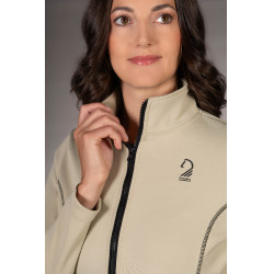 Felpa con zip Lauria Garrelli Limone donna Grigio / beige