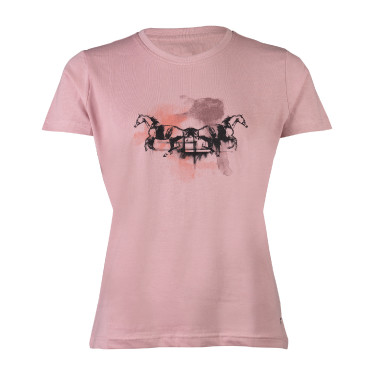 T-shirt HKM da donna Running Horse a maniche corte Rosa antico