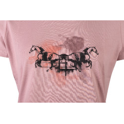 T-shirt HKM da donna Running Horse a maniche corte Rosa antico