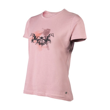 T-shirt HKM da donna Running Horse a maniche corte Rosa antico
