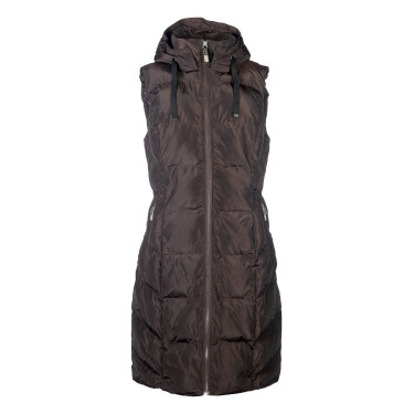 Gilet lungo senza maniche Lauria Garrelli Arezzo donna Marrone scuro