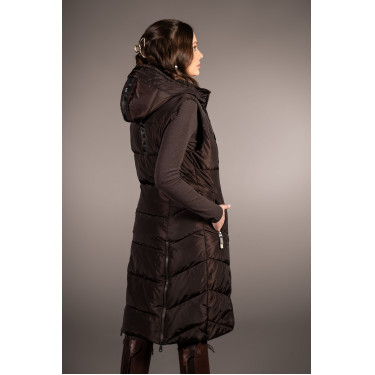 Gilet lungo senza maniche Lauria Garrelli Arezzo donna Marrone scuro