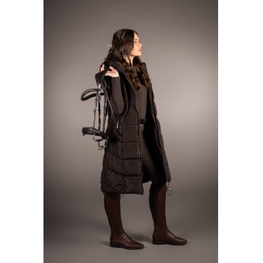 Gilet lungo senza maniche Lauria Garrelli Arezzo donna Marrone scuro