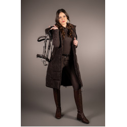 Gilet lungo senza maniche Lauria Garrelli Arezzo donna Marrone scuro