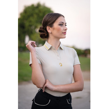 Polo Laura Garrelli Limone maniche corte donna Grigio / beige