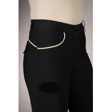 Pantaloni donna Lauria Garrelli Limone con fond grip in silicone Nero