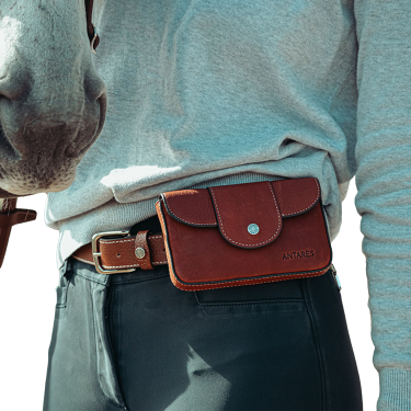 Custodia telefono Antares Melrose formato grande Nocciola Marrone