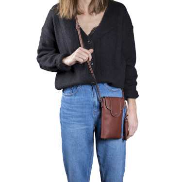 Pochette verticale Antares Lisbona Nocciola Marrone