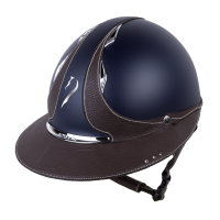 Casco Antares Origin Galaxy visiera Eclipse Swarovski Blu / cuoio marrone