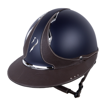 Casco Antares Origin Galaxy visiera Eclipse Swarovski Blu / cuoio marrone
