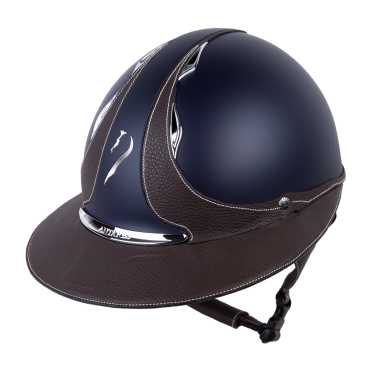 Casco Antares Origin Galaxy con visiera Eclipse Blu / cuoio marrone