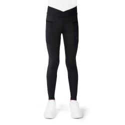 Leggings Flora Bambina Je T'aime Equithème Nero