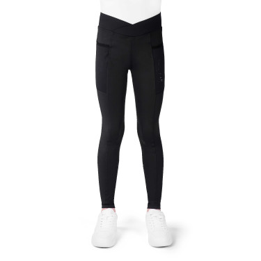 Leggings Flora Bambina Je T'aime Equithème Nero