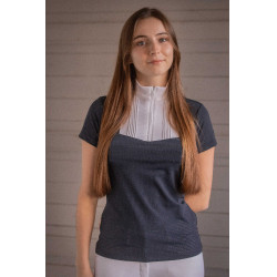 Polo da concorso Pénélope Florence Mesh maniche corte donna Marina Blu marino