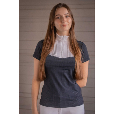 Polo da concorso Pénélope Florence Mesh maniche corte donna Marina Blu marino