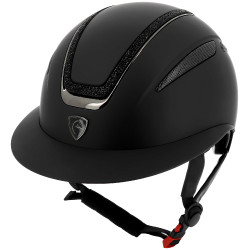 Casco Equithème Agris visiera larga Nero lamé