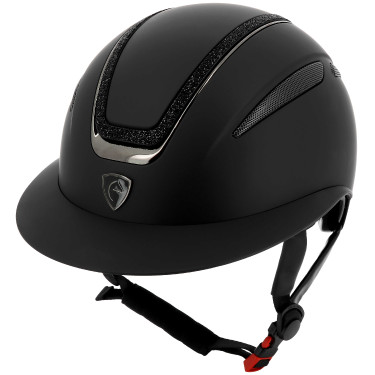 Casco Equithème Agris visiera larga Nero lamé