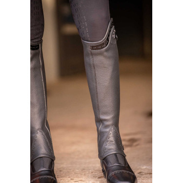 Mini-chaps Pénélope Prisca in cuoio Nero