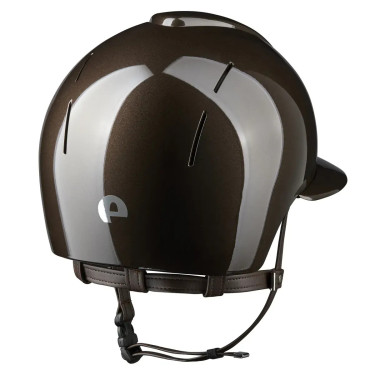 Casco Kep Smart Nova metallo lucido marrone visiera polo