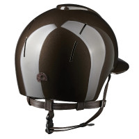 Casco Kep Smart Nova metallo lucido marrone star visiera polo