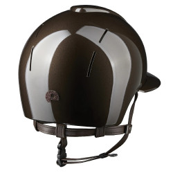 Casco Kep Smart Nova metallo lucido marrone star visiera polo