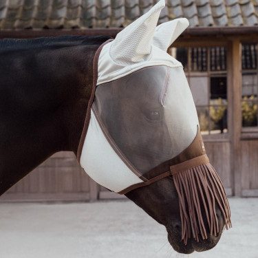 Maschera antimosche classic orecchie & frange per il naso Kentucky Argento Maschera antimosche classic orecchie & frange per il naso Kentucky Argento