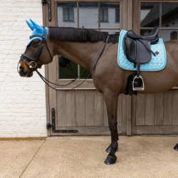 Sottosella in velluto pied-de-poule da dressage Kentucky Marine / colorato Blu Sottosella in velluto pied-de-poule da dressage Kentucky Marine / colorato Blu