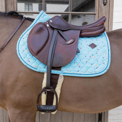 Sottosella Velvet Pied-de-Poule Jumping Kentucky Marine / colorato Blu Sottosella Velvet Pied-de-Poule Jumping Kentucky Marine / colorato Blu