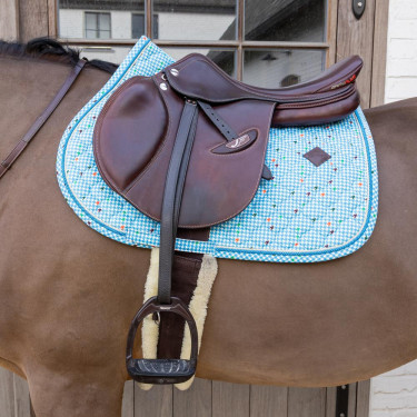 Sottosella Velvet Pied-de-Poule Jumping Kentucky Marine / colorato Blu Sottosella Velvet Pied-de-Poule Jumping Kentucky Marine / colorato Blu