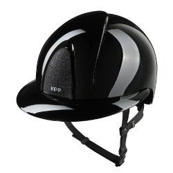 Casco Kep Smart Nova metallo lucido nero star visiera polo