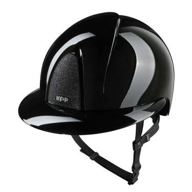 Casco Kep Smart Nova metallo lucido nero star visiera polo