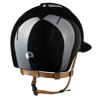 Casco Kep Smart Nova metallo lucido sottogola beige visiera polo