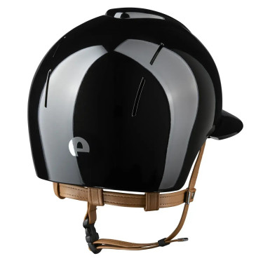 Casco Kep Smart Nova metallo lucido sottogola beige visiera polo