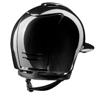 Casco Kep Cromo 2.0 shine nero con visiera polo Sottogola beige